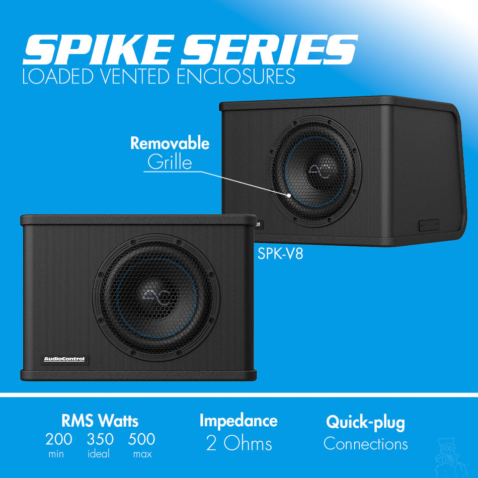 Audio Control SPK-V8 350/500 Watt (RMS) Spike Series Vented Subwoofer Enclosure | 8"