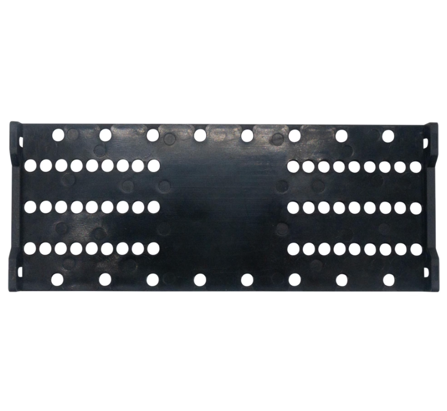Stinger SRK-JK11HX kit, black mounting plate with rows of adjustment holes