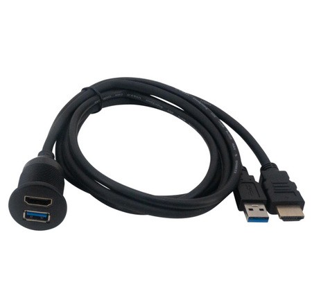 Stinger SRK-JK11HX kit, USB and HDMI cable with panel mount ports