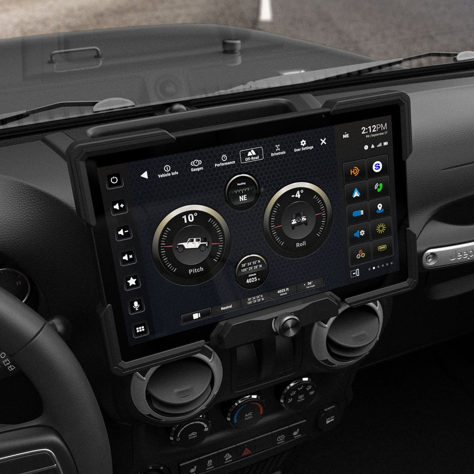 SRX-JK11128 Jeep Wrangler JK (2011-2018) HORIZON12 Multimedia Infotainment Display With Integration & Installation Kit