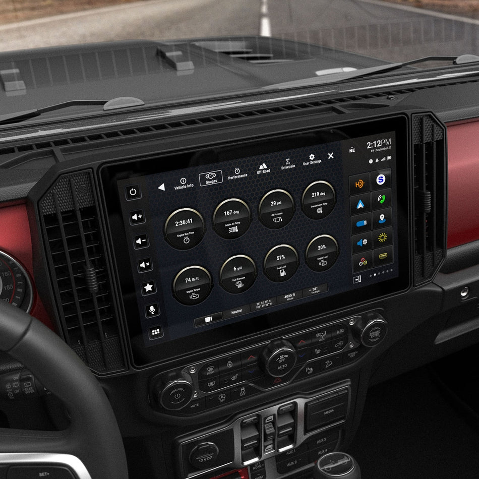 SRX-JW18128 Jeep Wrangler JL (2018-2023)/Gladiator JT (2020-2023) HORIZON12 Multimedia Infotainment Display with Integration & Installation Kit