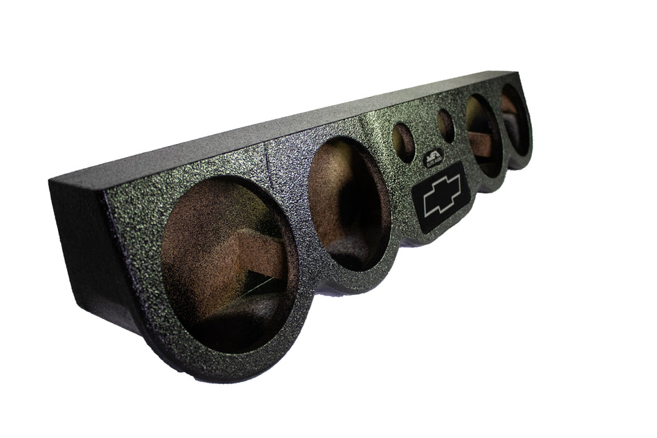 SS-ROOFPANEL 4x6.7 – Universal 38" Sound Bar Pod for 4x 6.7" Midrange & 2x 2" Tweeters – Classic Black with Chevy Logo