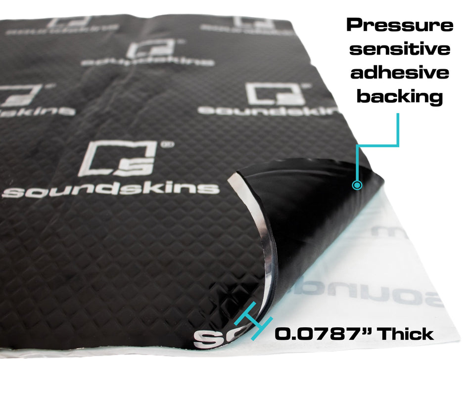 SoundSkins Classic Black Sheets Sound Deadening Kit Double Layer Mat | SSK-CLASSICSHEETS | Pure Rubber Butyl & Diamond Embossed Foil, 38.75 sq ft