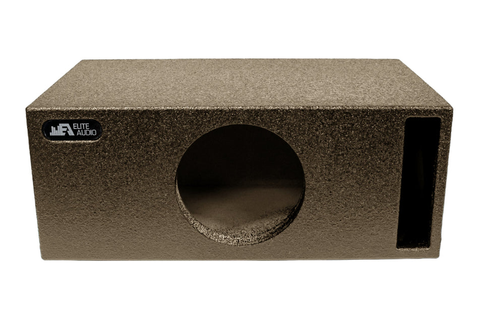Bed‑liner spray finished subwoofer enclosure