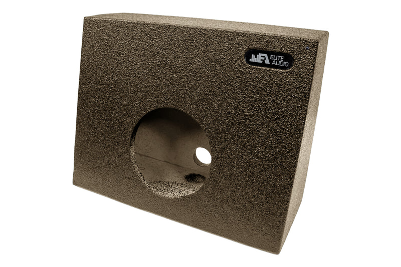 Elite Audio Enclosures | Single 8" Angled Truck Wedge Pair -  USA Made Subwoofer Box with Bed Liner Spray Finish