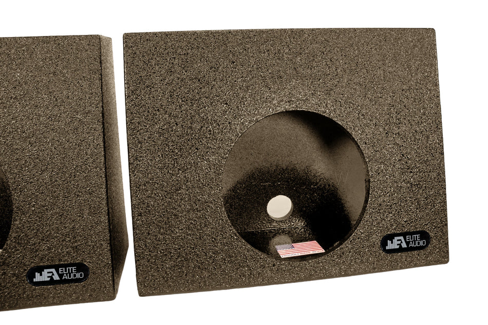 Elite Audio Enclosures | Single 10" Angled Truck Wedge Pair -  USA Made Subwoofer Box with Bed Liner Spray Finish