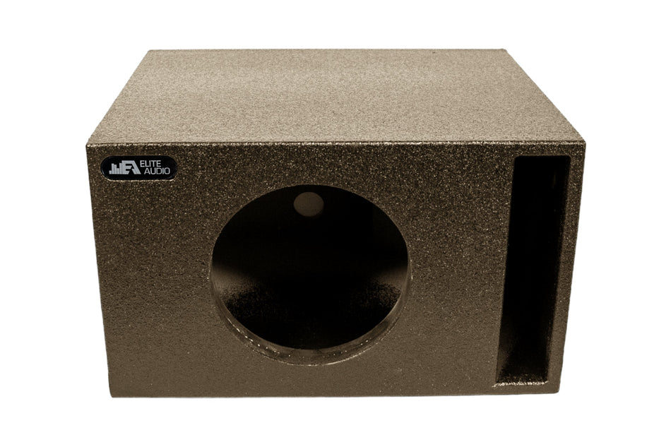 Elite Audio Enclosures | Universal Single 10" Ported XL SPL -  USA Made Subwoofer Box with Bed Liner Spray Finish