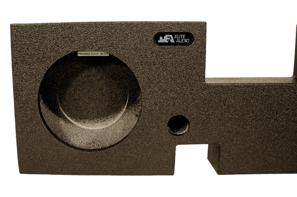 Elite Audio Enclosures | Ford F-250 / F-350 / F-450 Super Duty 2017+ Single 12" -  USA Made Subwoofer Box with Bed Liner Spray Finish