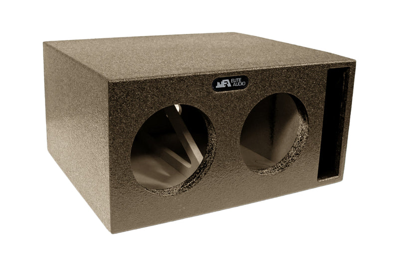 Elite Audio Enclosures | Universal Dual 8" Ported XL SPL -  USA Made Subwoofer Box with Bed Liner Spray Finish