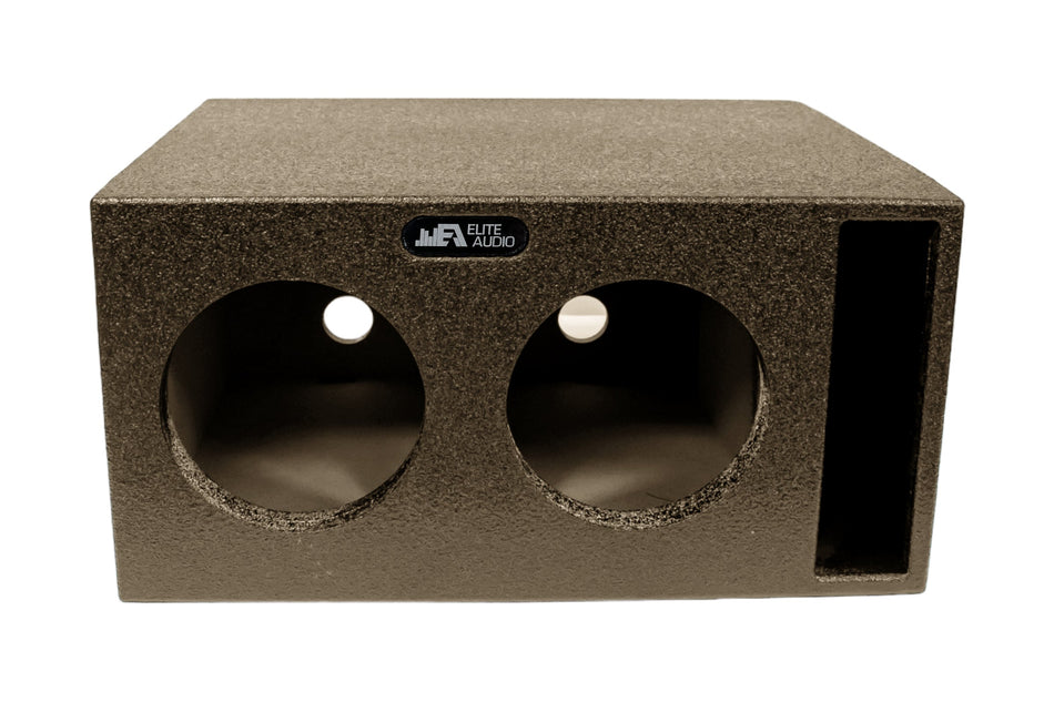 Elite Audio Enclosures | Universal Dual 8" Ported XL SPL -  USA Made Subwoofer Box with Bed Liner Spray Finish