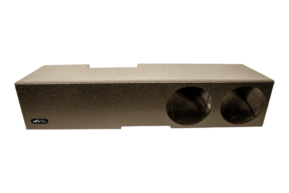 Elite Audio Enclosures | GMC Sierra / Chevrolet Silverado Crew Cab 2019+ Dual 8" Ported -  USA Made Subwoofer Box with Bed Liner Spray Finish