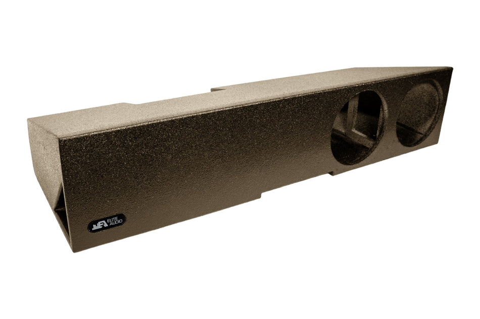 Elite Audio Enclosures | GMC Sierra / Chevrolet Silverado Crew Cab 2019+ Dual 8" Ported -  USA Made Subwoofer Box with Bed Liner Spray Finish