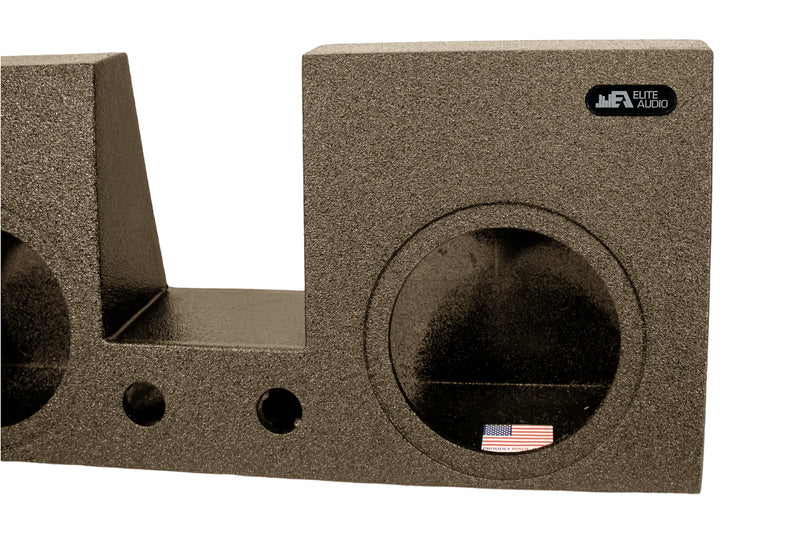 Elite Audio Enclosures | Ford F-250 / F-350 / F-450 Super Duty 2000-2016 Dual 10" -  USA Made Subwoofer Box with Bed Liner Spray Finish