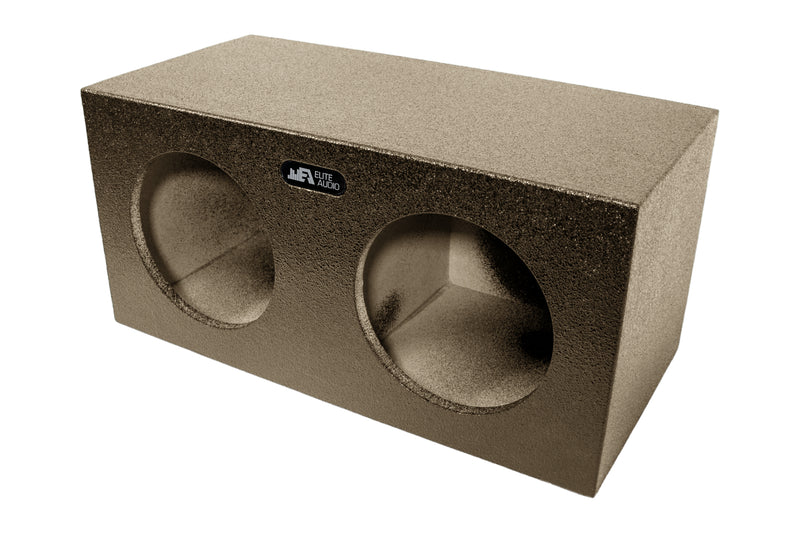 Elite Audio Enclosures | Universal Dual 10” Sealed -  USA Made Subwoofer Box with Bed Liner Spray Finish