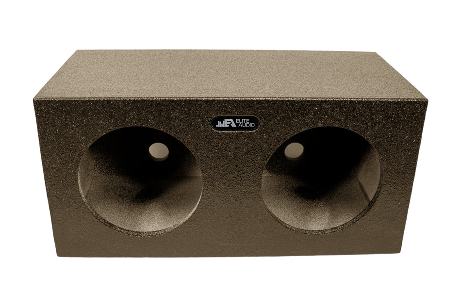 Elite Audio Enclosures | Universal Dual 8” Sealed -  USA Made Subwoofer Box with Bed Liner Spray Finish