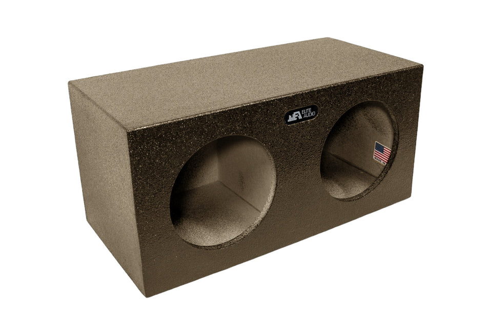 Elite Audio Enclosures | Universal Dual 8” Sealed -  USA Made Subwoofer Box with Bed Liner Spray Finish