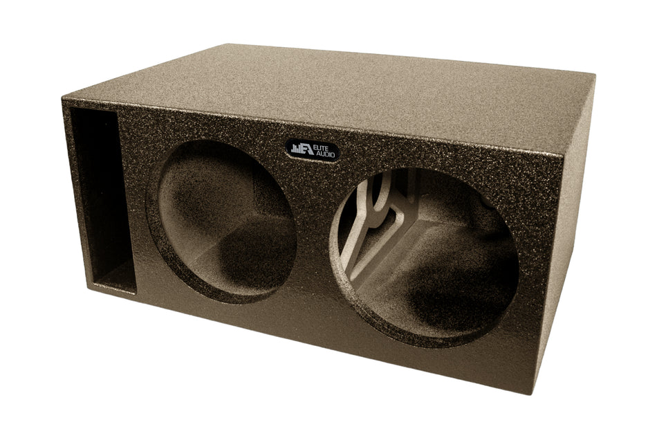 Elite Audio Enclosures | Universal Dual 15" Ported Front FIre XL SPL -  USA Made Subwoofer Box with Bed Liner Spray Finish