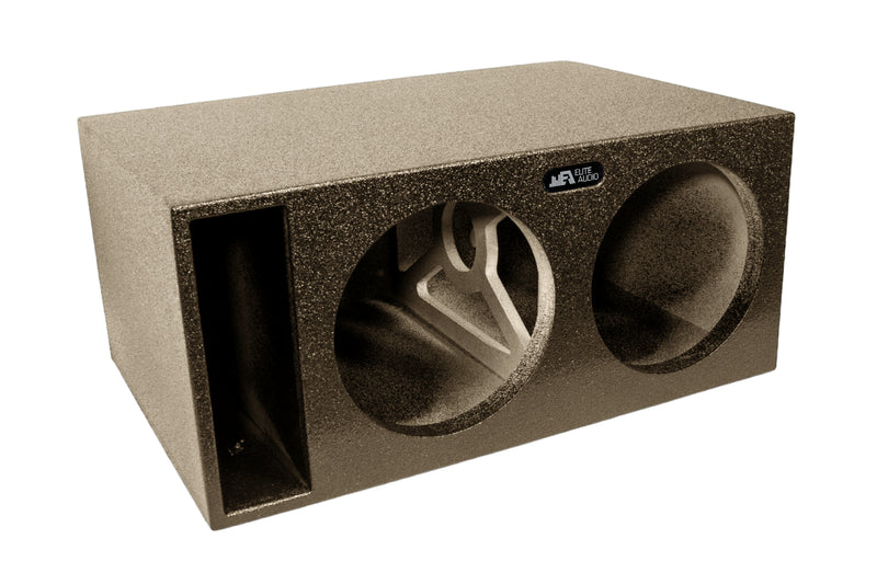 Elite Audio Enclosures | Universal Dual 12" Ported Front Fire XL SPL -  USA Made Subwoofer Box with Bed Liner Spray Finish
