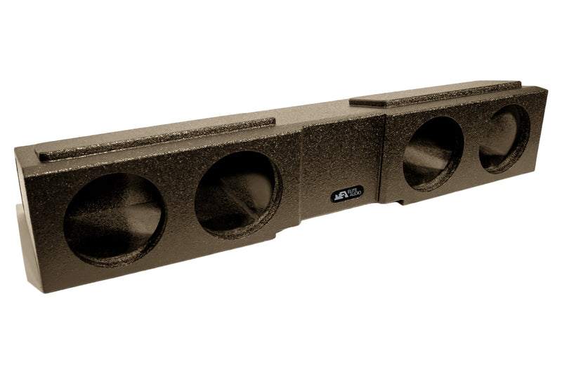 Elite Audio Enclosures | Ford Super Duty 2017+ Quad 8" Ported Double Baffle -  USA Made Subwoofer Box with Bed Liner Spray Finish