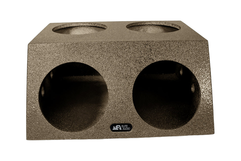 Elite Audio Enclosures | Universal Quad 12" Angle Face Sealed -  USA Made Subwoofer Box with Bed Liner Spray Finish