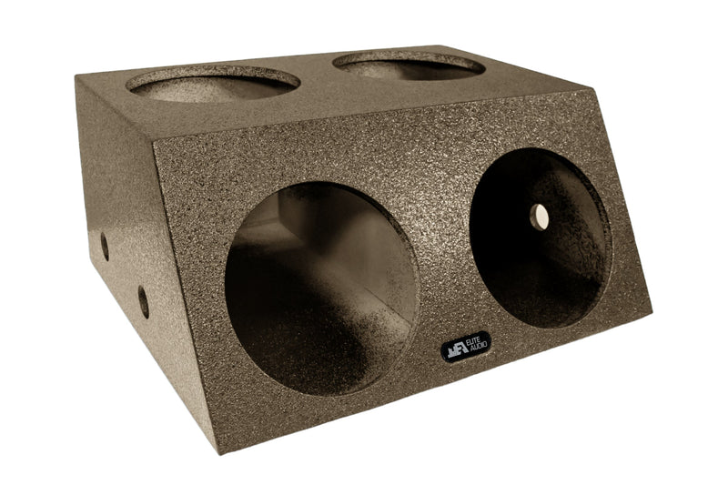 Elite Audio Enclosures | Universal Quad 12" Angle Face Sealed -  USA Made Subwoofer Box with Bed Liner Spray Finish