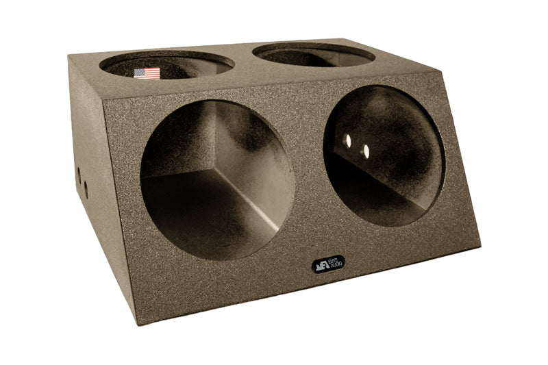 Elite Audio Enclosures | Universal Quad 15" Angle Face Sealed -  USA Made Subwoofer Box with Bed Liner Spray Finish