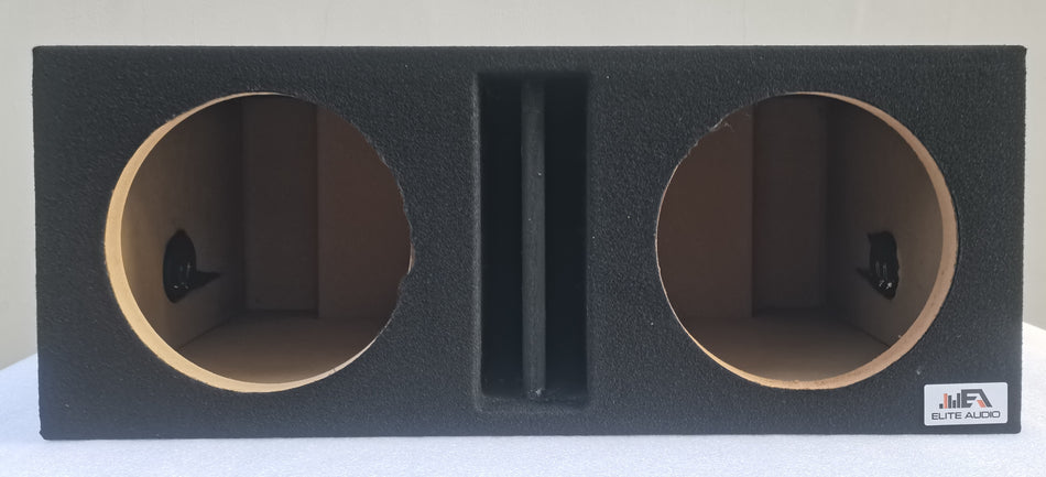ELITE AUDIO EBOX-SVD10CP: Center-Split Vented Dual 10" Subwoofer Enclosure with Plush OEM-Grade Carpet, 1" MDF Front Baffle, Pro-Tuned Ports, Durable 3/4" MDF Construction, and High-Current Push-Style Terminal Cups for Maximum Bass & Sound Quality