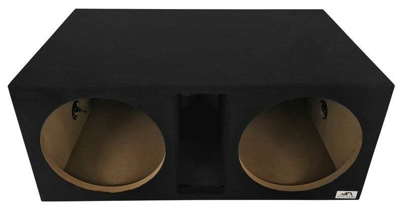 Elite Audio EBOX-SVD15SPL Dual 15” Subwoofer Enclosure - Plush OEM Carpet, 35Hz Tuned Mega Port, 1” MDF Heavy-Duty Construction, Pro-Tuned Ports, High-Current Spring Terminals for Powerful SPL Bass & Superior Sound Quality