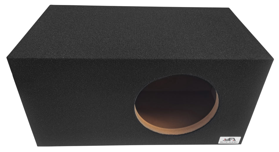 Elite Audio EBOX-SVS10SPL Single 10” Subwoofer Enclosure - Plush OEM Carpet, Rear Side Port for SPL Bass, 1” MDF Heavy-Duty Construction, Pro-Tuned Ports, High-Current Terminals for Enhanced Sound Quality