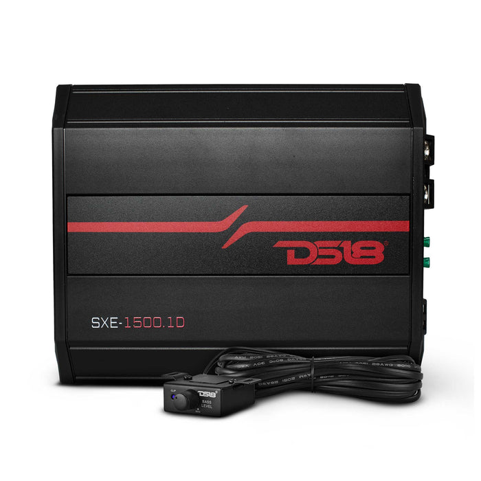 SXE Class D Monoblock Car Amplifier 1 x 500 Watts RMS @ 1 Ohm 1500 Watts - Compact Amplifier with Remote Subwoofer Level Control (Black)