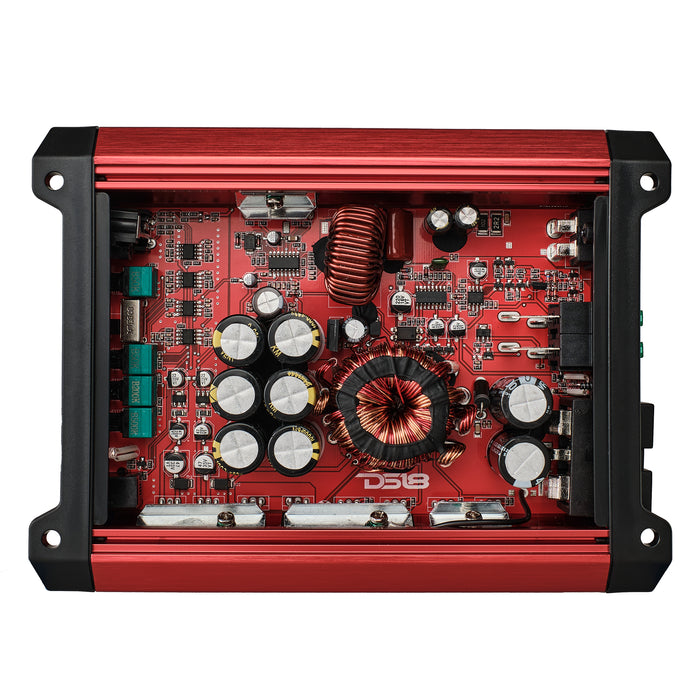 SXE Class D Monoblock Car Amplifier 1 x 500 Watts RMS @ 1 Ohm 1500 Watts - Compact Amplifier with Remote Subwoofer Level Control (Red)
