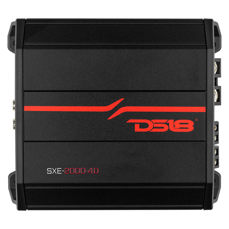 DS18 SXE-2000.4D/BK Class D 4-Channel Amplifier 4 x 100 Watts Rms @ 4-ohm 2000 Watts
