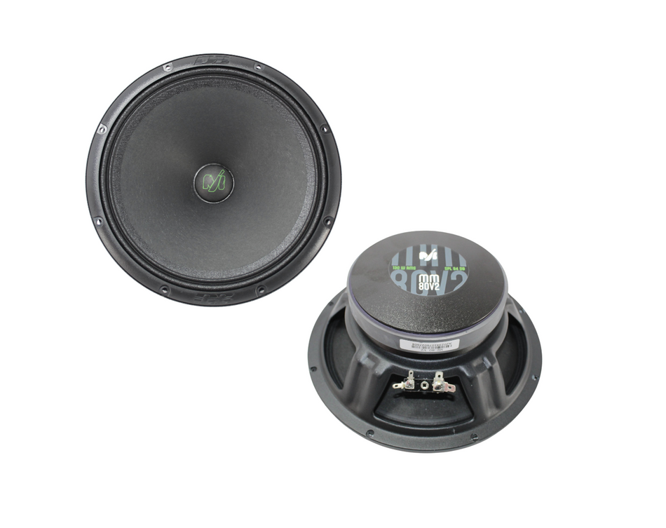 DEAF BONCE PAIR OF 8" 260 WATTS MAX 4 OHM MIDRANGE LOUD SPEAKERS MM-80-V2
