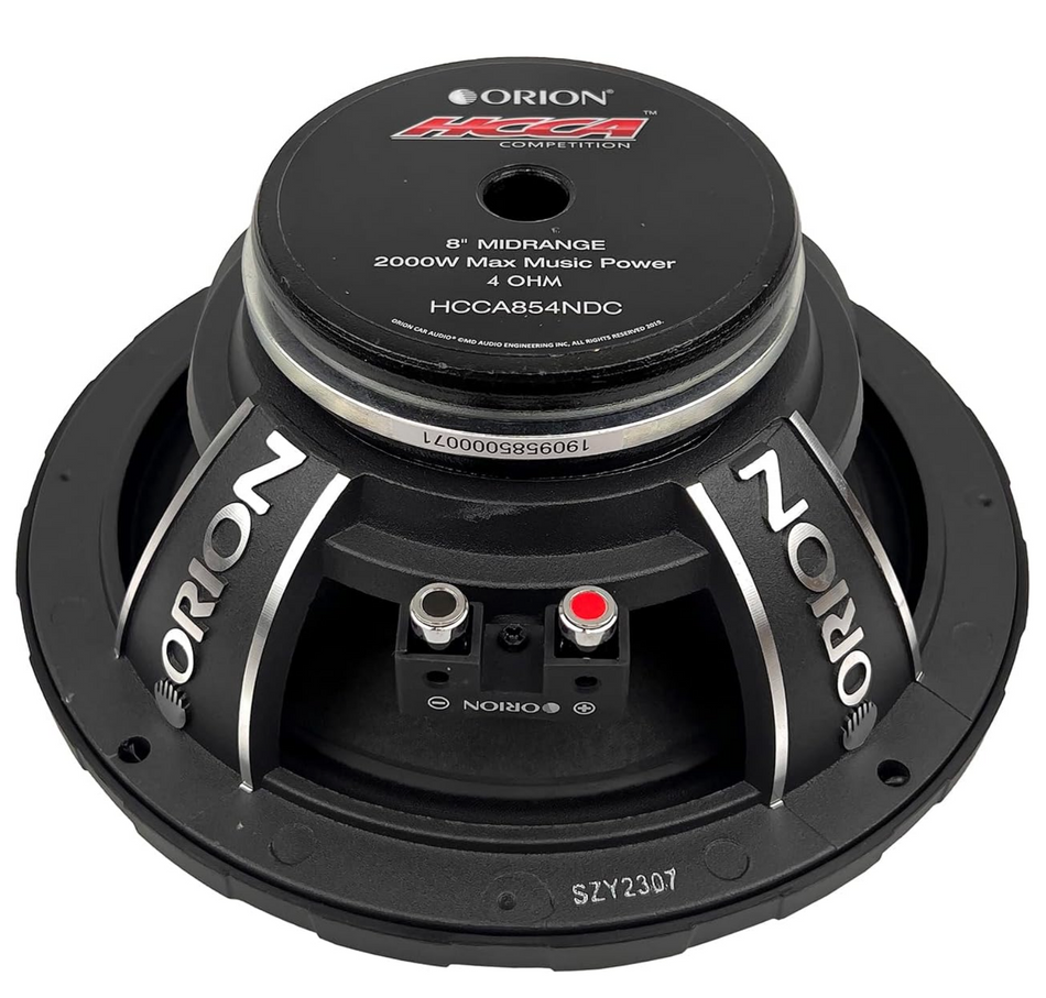 Orion HCCA854NDC HCCA Series 8” Ultra Efficient Neodymium Midrange Dust Cap Loudspeakers, 2000W Max Power, 500W RMS, 4 Ohm, 2.5” Voice Coil - High Output Pro Car Audio, Premium Quality Speakers (Pair)