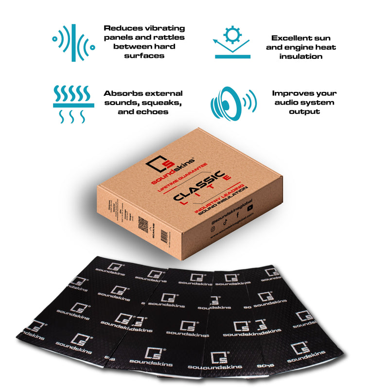 SoundSkins | Classic LITE Sound Deadening Kit Double Layer Mat | SSK-CLASSICLITE | Pure Rubber Butyl & Diamond Embossed Foil $114.00