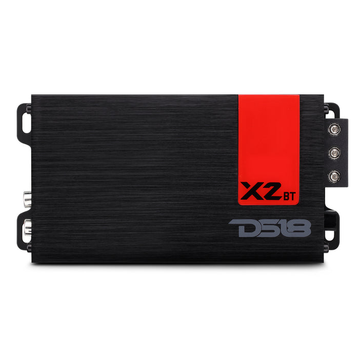 DS18 X2BT 2-Channel Ultra Compact Full-Range Amplifier with Bluetooth Connectivity – 2 x 140W RMS Class D High-Efficiency Car Audio Amp