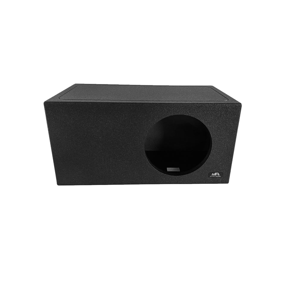 Elite Audio EBOX-BLVS12SPL Single 12” Subwoofer Enclosure - Polyurethane Bed Liner Finish, Rear Side Port for SPL Bass, 1” MDF Heavy-Duty Construction, Pro-Tuned Ports, High-Current Terminals for Enhanced Sound Quality