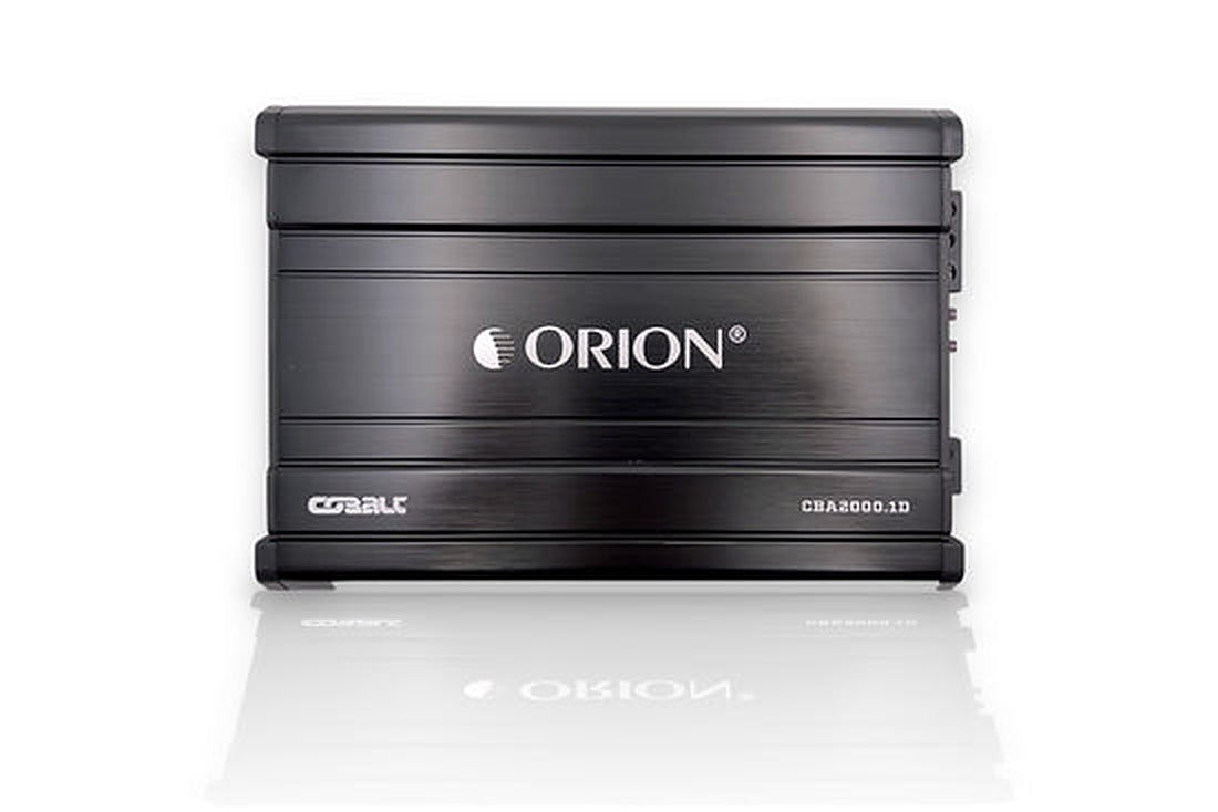 ORION CBA2000.1D amplifier, front view showing logo and Cobalt series badge