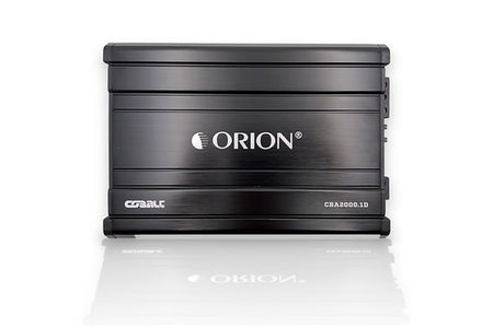 ORION CBA2000.1D amplifier, front view showing logo and Cobalt series badge