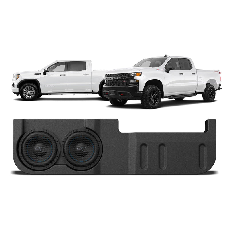 TXGM19D10 Dual 10” Under Seat Sealed Subwoofer Enclosure for 2019+ Silverado/Sierra 1500 Crew Cab & 2020+ Silverado/Sierra 2500/3500 Crew Cab