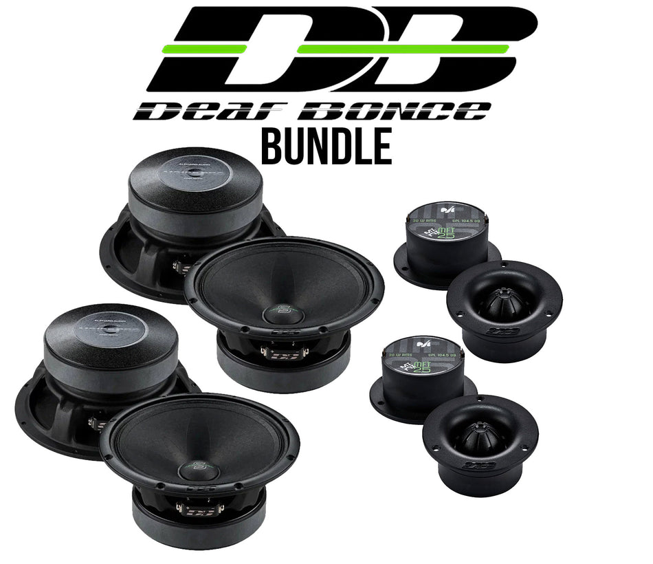 Deaf Bonce Car Audio Bundle | (2) Apocalypse AP-M61SE PRO 6.5" Mid-Range Speakers (Pair) + (2) Machete MFT-25 Mini Tweeters (Pair)