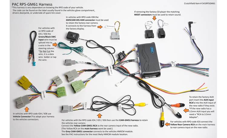 PAC RadioPRO RP5-GM61 Wiring Interface for Select 2014+ General Motors Vehicles
