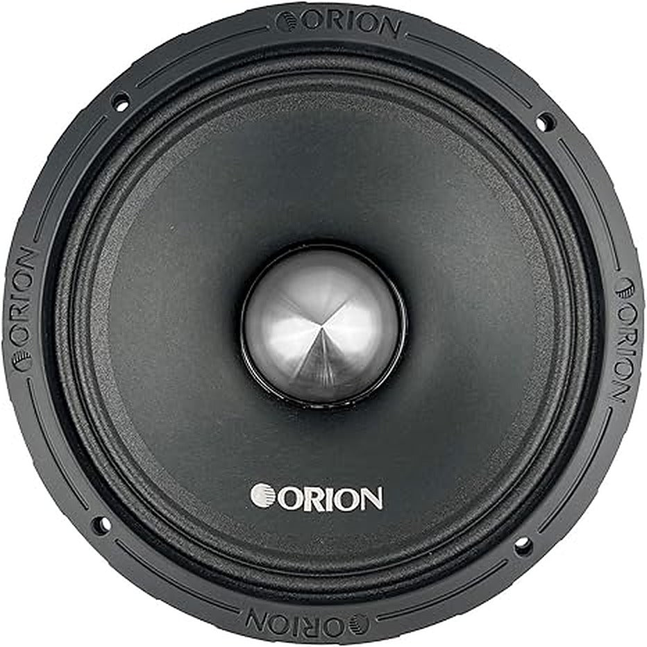 Orion HCCA104N 10 inch midrange speaker, front view showing cone, dust cap and mounting holes