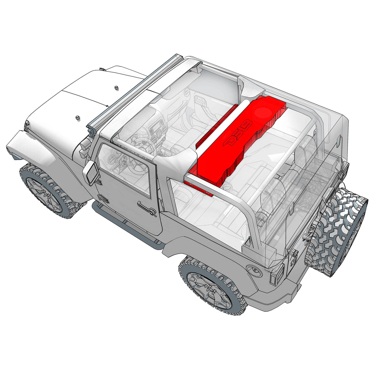 DS18 JK-SBAR/BK.HT Jeep JK overhead sound bar - view 2