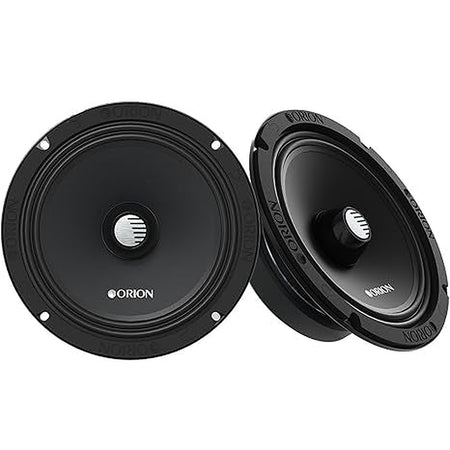 Orion CSH85, pair of speakers shown front facing and angled side by side