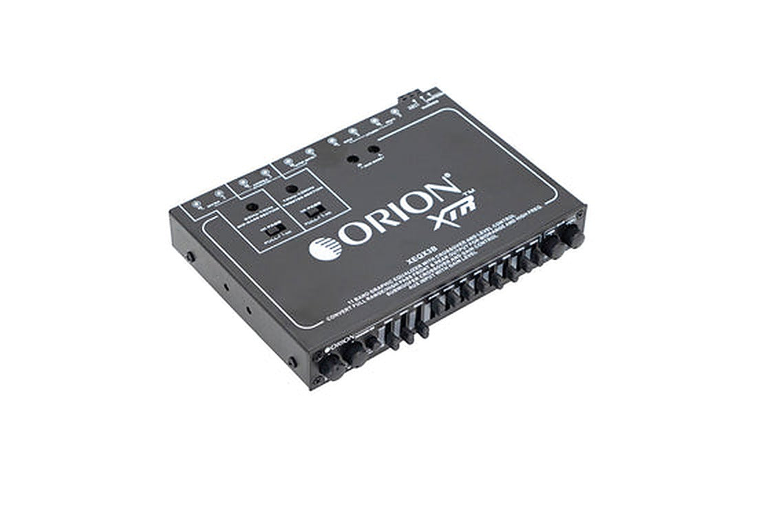 Orion XEQ-X3B equalizer, angled top view showing controls and rear ports