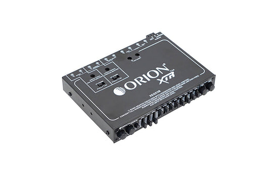 Orion XEQ-X3B equalizer, angled top view showing controls and rear ports