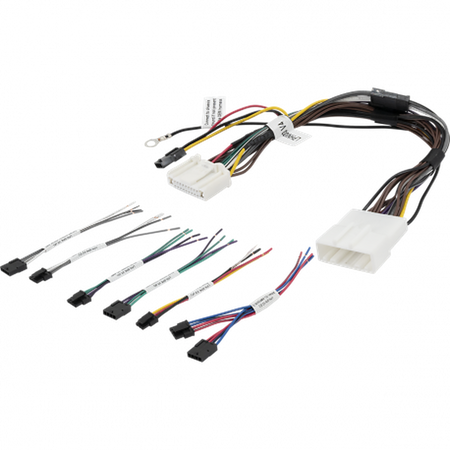 PAC LPHNI03, full kit with main harness, connectors and small sub-harness bundles laid out