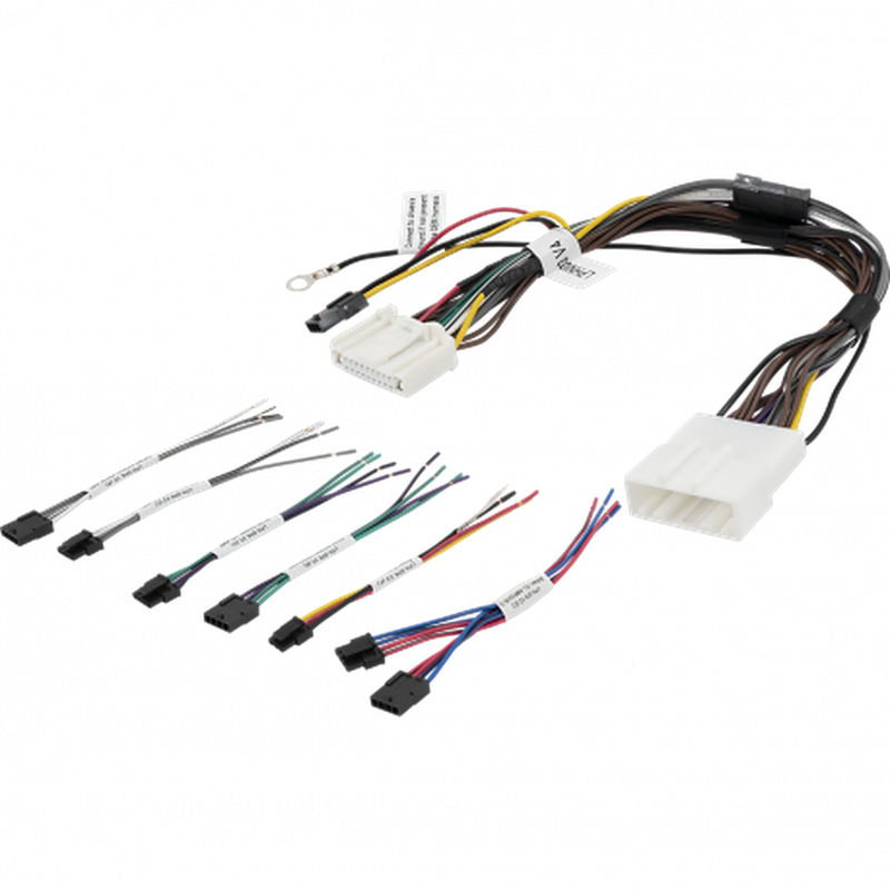 PAC LPHNI03, full kit with main harness, connectors and small sub-harness bundles laid out