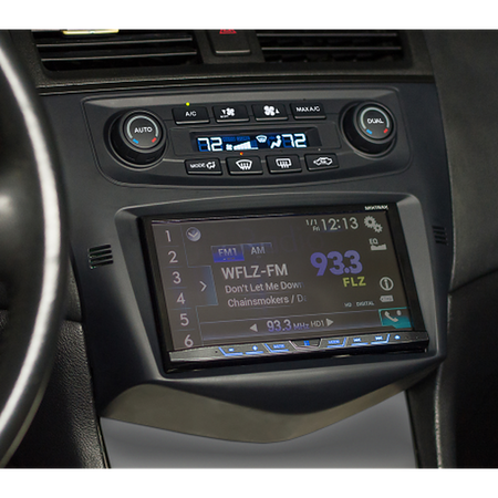PAC Audio RPK4HD1101, installed dash kit with touchscreen radio and climate controls in vehicle